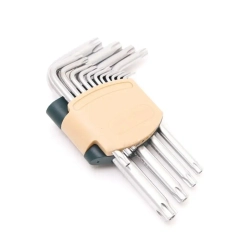 Набор ключей TORX Г-образных с отверстием,15пр.(Т6Н,T7H,T8H,T9H,Т10Н,Т15Н,Т20Н,Т25Н,Т27Н, Т30Н,Т40Н,Т45Н,Т50Н,Т55Н,Т60Н)в пластиковом держателе RockForce##Rock FORCE RF-5151T