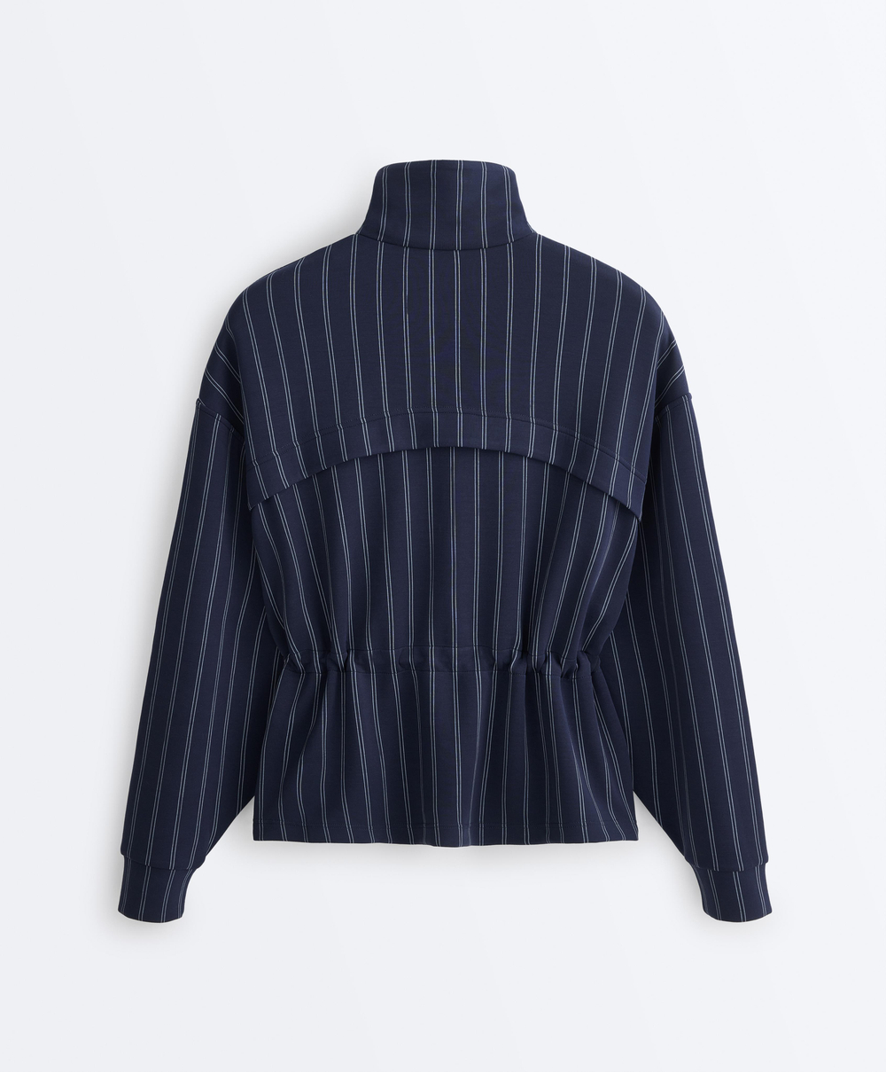 Oysho Мягкая куртка с регулируемой талией и высоким воротником, синий