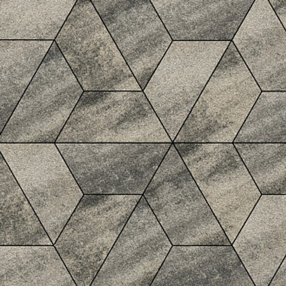 Тротуарная плитка ТРАПЕЦИЯ - Листопад гладкий Антрацит