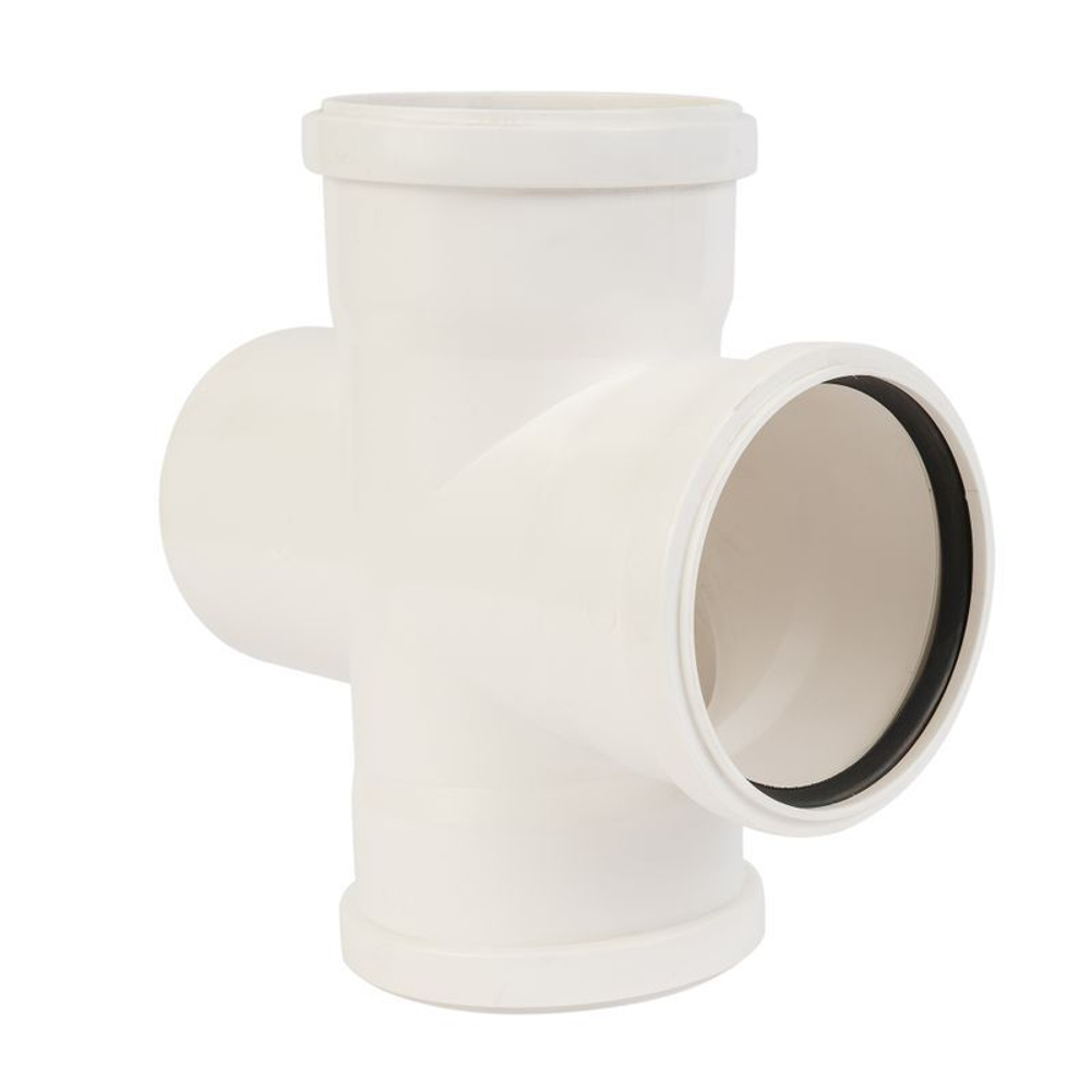 Крестовина канализационная 110х110х110 мм 87,5° бесшумная Дигор Люкс