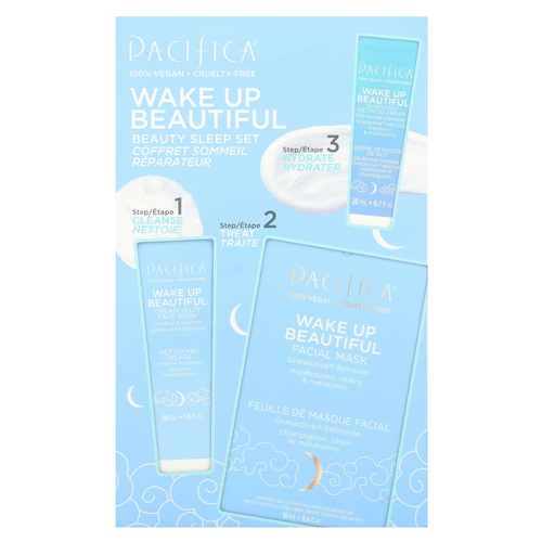 Pacifica, Wake Up Beautiful, набор для здорового сна, набор из 3 предметов