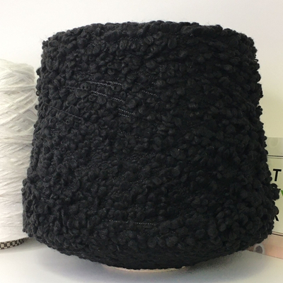 MICHAELBOUCLE - Millefili S.p.A.; 29% меринос, 24% вискоза, 47% п/а; 145м/100гр; col. 87017, чёрное букле; S717; Есть мал. бобинка 204гр.