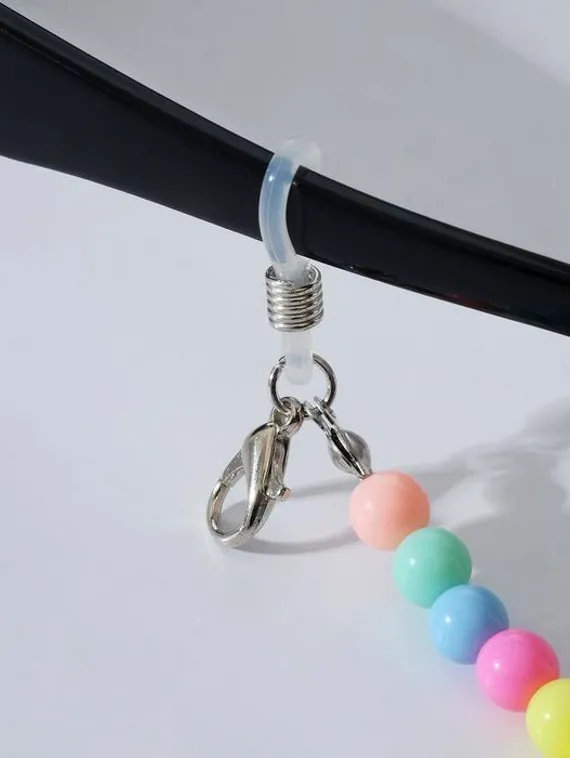 Цепочка для очков &quot;Смайлик&quot; бусинки, цветная, 70 см