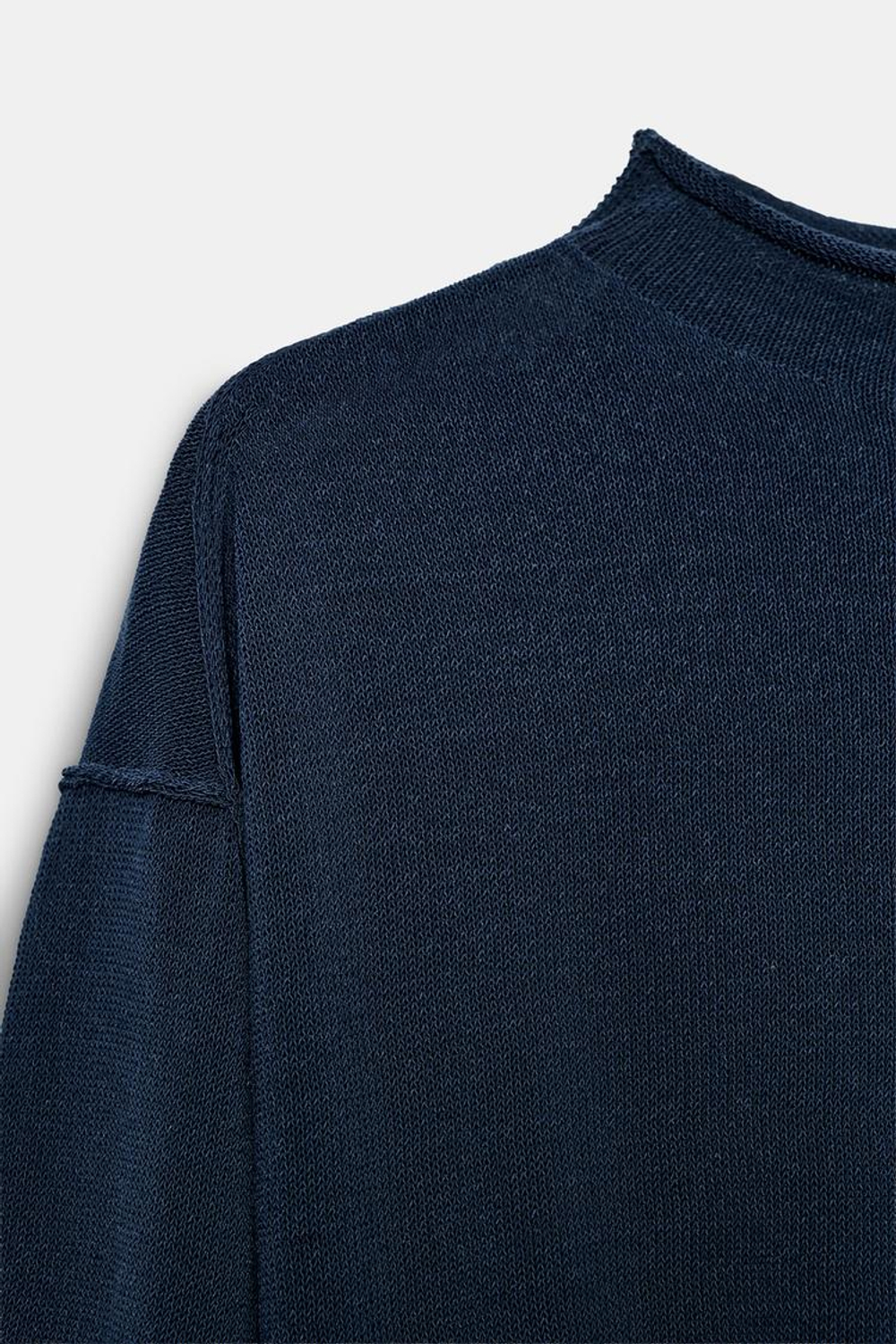 ZARA ВЯЗАНЫЙ ДЖЕМПЕР С ШИРОКИМ ПОЯСОМ, ЧЕРНИЛЬНО-СИНИЙ