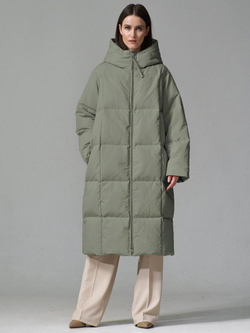 Пуховик длинный, хаки, SilverFox