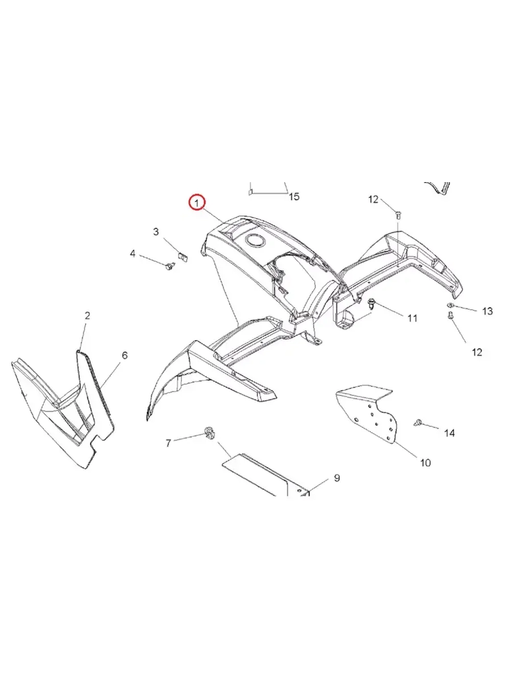 Передний пластик зеленый X2 Touring 2633843-498