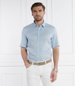 Льняная рубашка S-LIAM-ken BOSS BLACK - голубой(50515156)