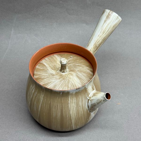 Чайник с боковой ручкой, глина, 600мл