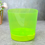 Горшок цветочный 1,4л №2 прозрачно-зеленый, поддон лимонно-зеленый