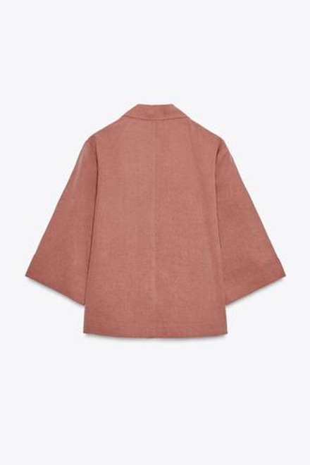 ZARA ДВУБОРТНЫЙ БЛЕЙЗЕР С РУКАВАМИ ТРИ ЧЕТВЕРТИ, МАРСАЛА