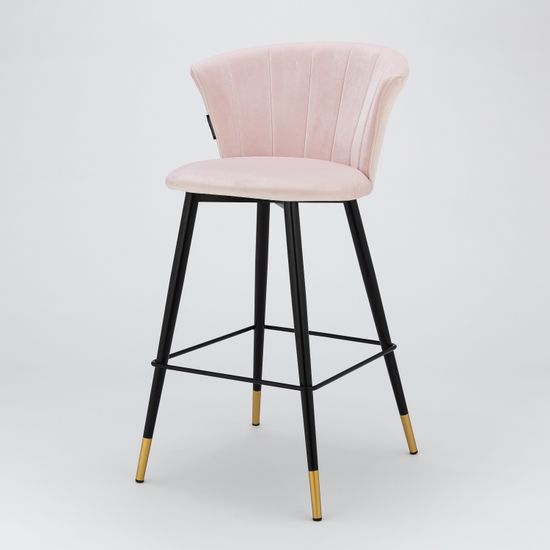 Барный стул Marlon розовый велюр