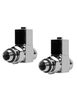 Набор дизайн-вентилей CUBE, прямой (хром) 1/2"