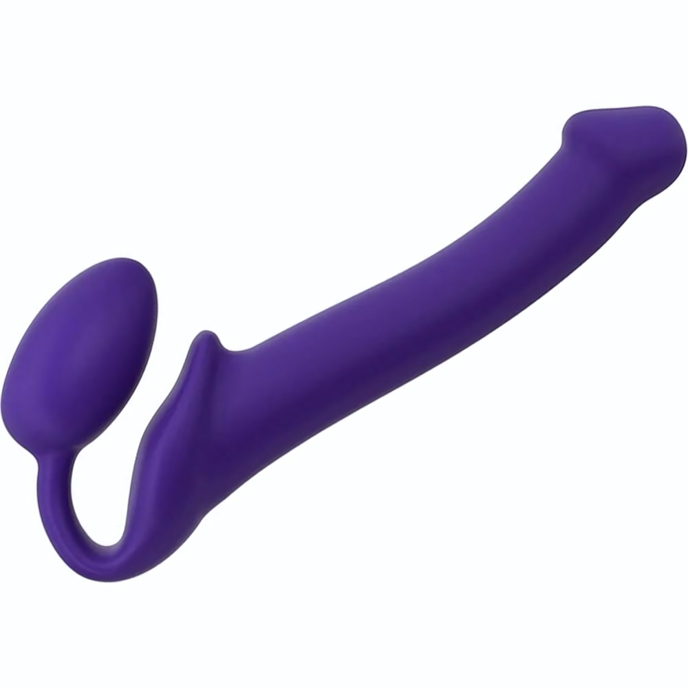 Фиолетовый безремневой страпон Silicone Bendable Strap-On - size M (Цвет: фиолетовый)
