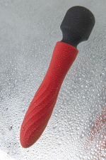 Красно-черный двусторонний вибромассажер 21см ToyFa Black&Red 901016-9