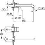 Внешняя часть смесителя для раковины GROHE Essence скрытого монтажа, на 2 отверстия, M-Size, хром (29192001)