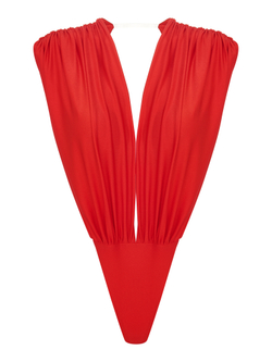 Боди с глубоким вырезом из бифлекса