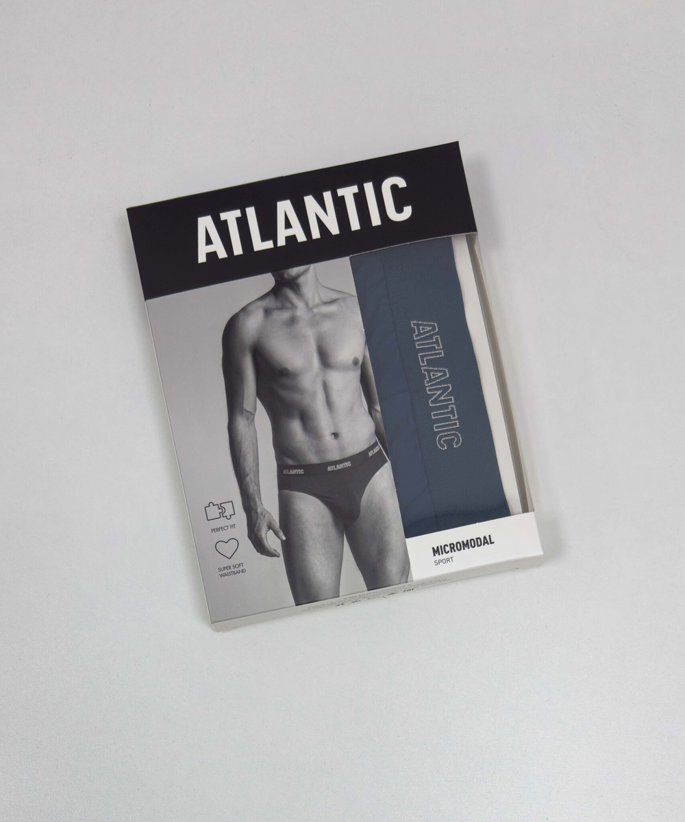 Мужские трусы слипы спорт Atlantic, 1 шт. в уп., микромодал, деним, MP-1577