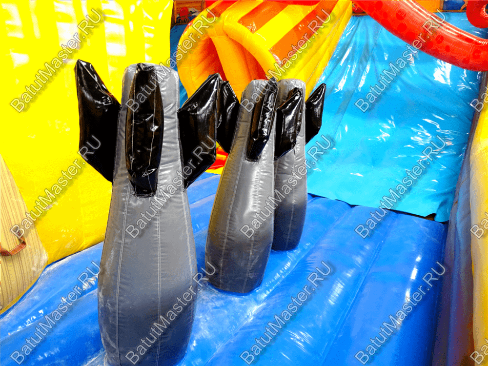 Коммерческий надувной батут "Корабль с осьминогом" 16*9*7 м