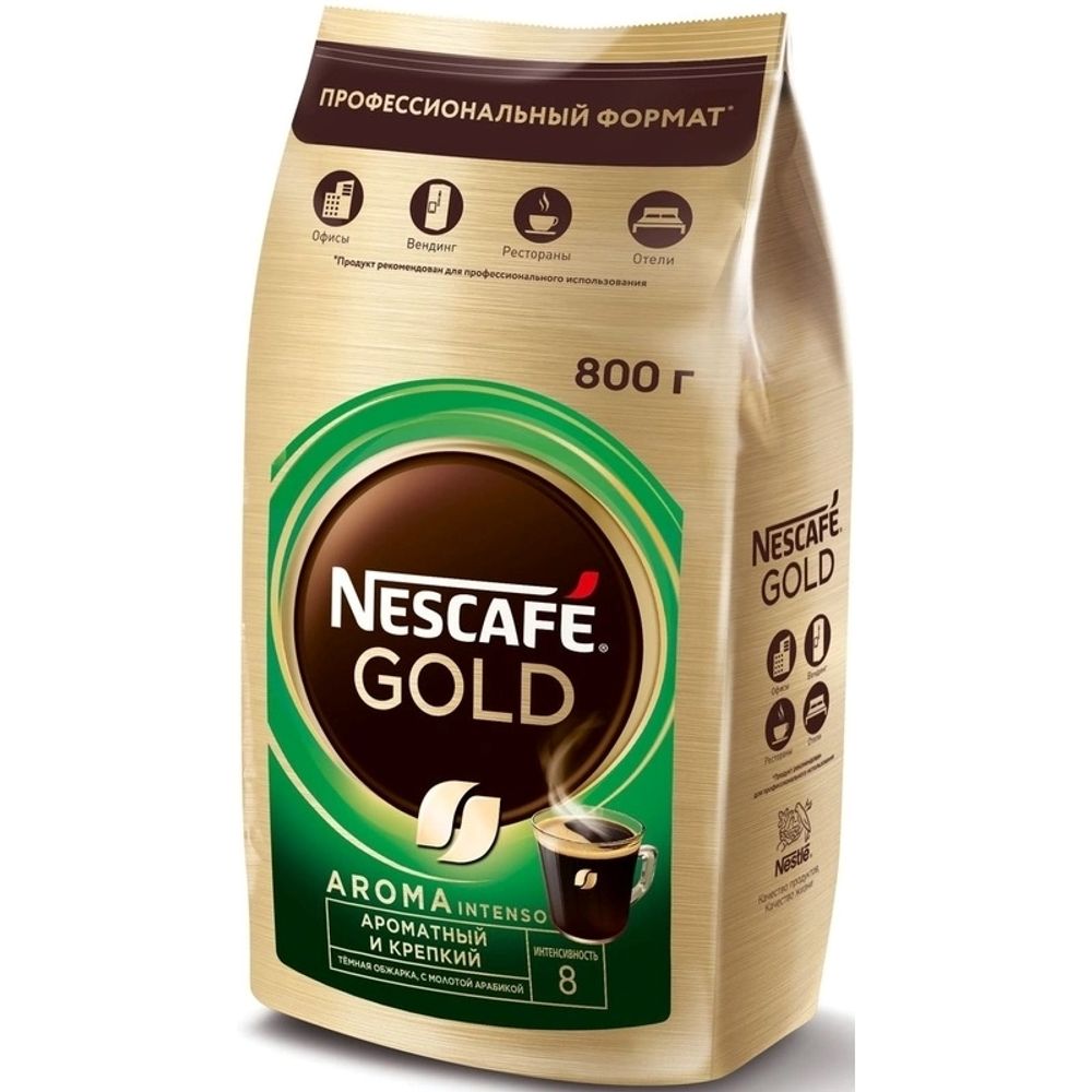 Кофе растворимый Nescafe Gold Aroma Intenso 800 г, 2 шт