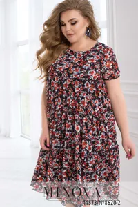 Платье 8620-2-черный-красный Minova
