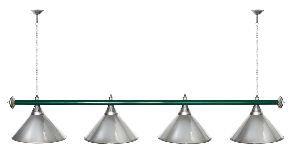 Лампа STARTBILLIARDS 4 пл. (плафоны зеленые,штанга золотая,фурнитура золото)