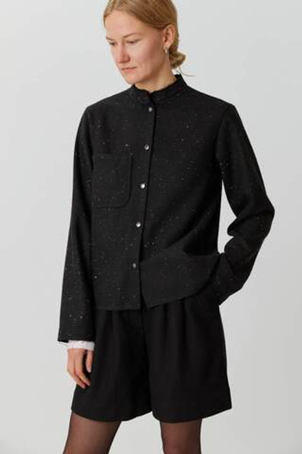 Жакет из черной шерсти с вкраплениями