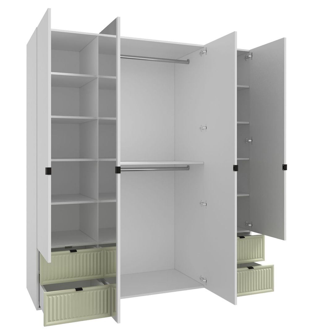 Шкаф для одежды, шкаф белый,зеленый, Окленд 79-658.2Ф