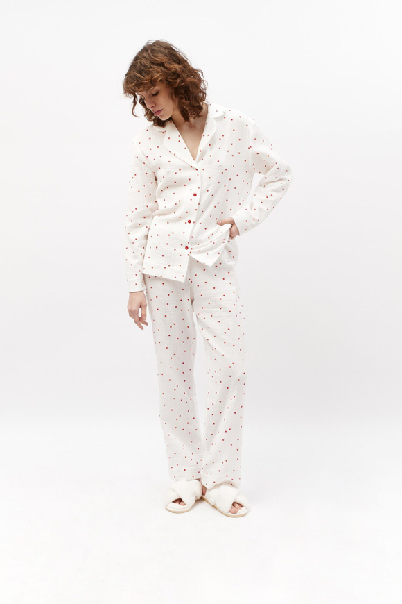 Муслиновая блуза с сердечками