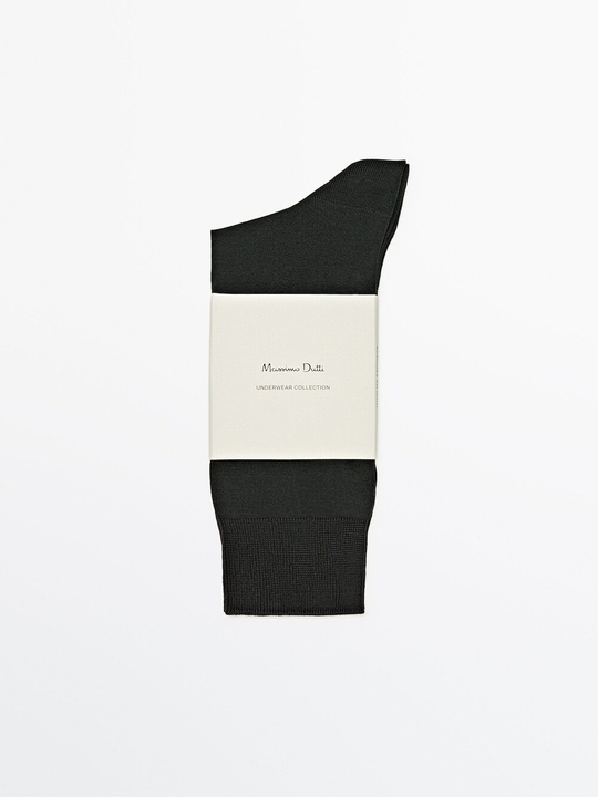 Massimo Dutti Комбинированные носки из шотландской пряжи, зеленый