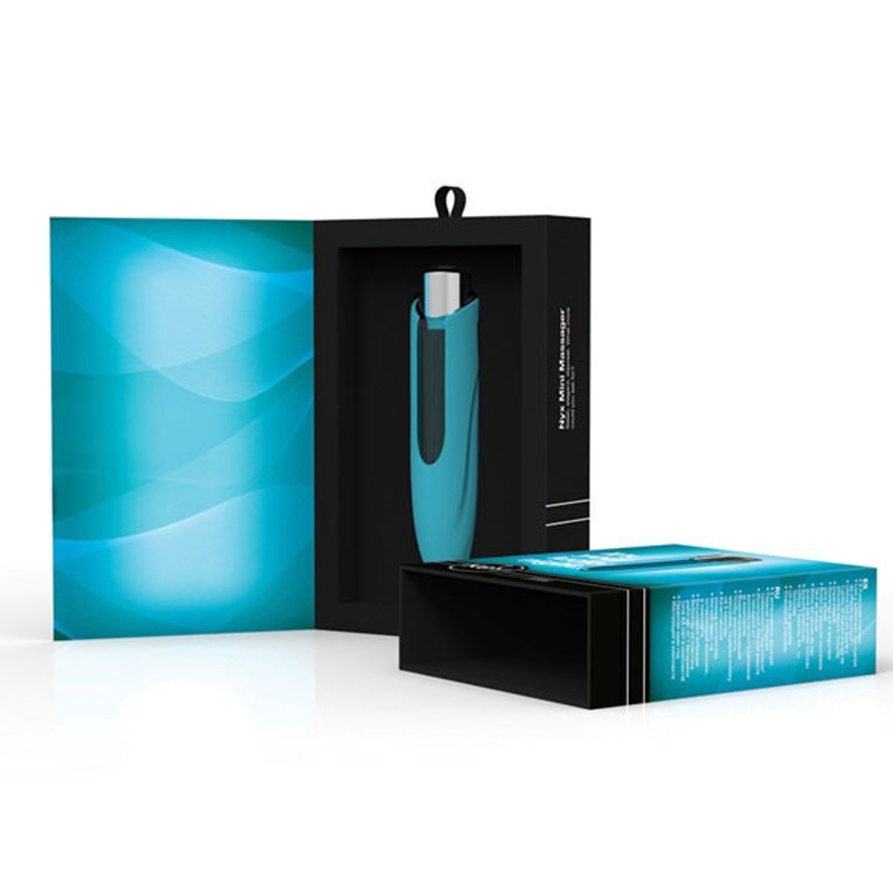 Голубой вибратор со снимающейся насадкой Nyx Key