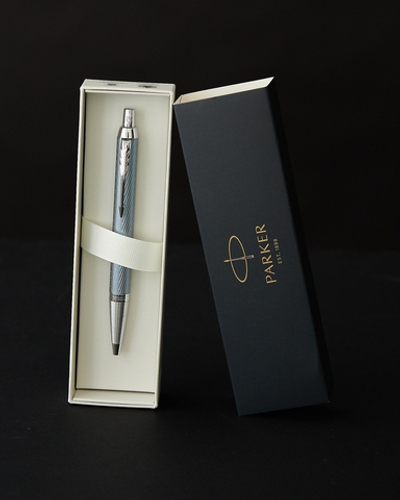 Подарочный набор с гравировкой с ручкой Parker IM Premium K318 Blue Grey CT