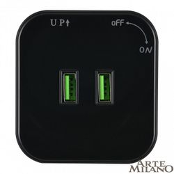 Розетка 2xUSB на треке Arte Milano Am-track-sockets 380022TS/USBx2 Black