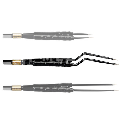 Пинцет биполярный прямой антипригарный BOWA NON-Stick-Gold сферическая рукоятка, длина 180 мм, наконечники прямые 1 мм, разъем евростандарт