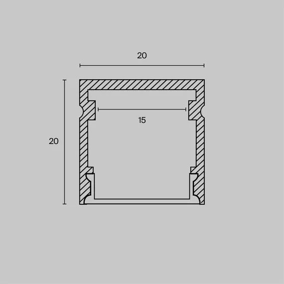 Алюминиевый профиль накладной 20x20 (Серебро, 2 м), ALM-2020-S-2M Led Strip alm-2020-s-2m