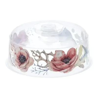 Крышка для разогрева пищевых продуктов в СВЧ-печи ДЕКО D 245мм маки