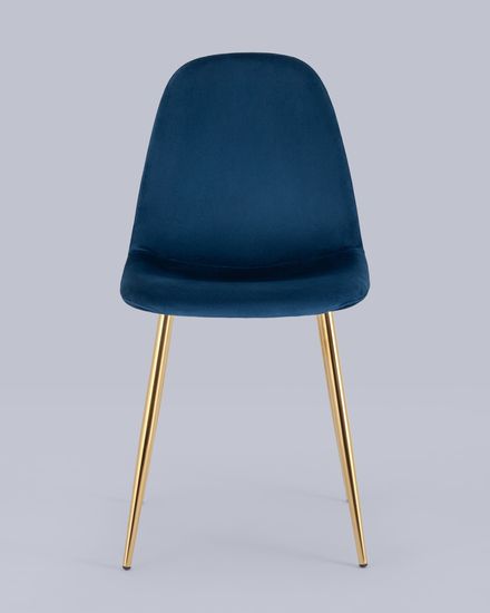 Стул Валенсия SN велюр темно-синий золотые ножки