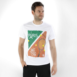 Мужское теннисное поло Quiet Please Paris Tour Eiffel Men - White, Multicoloured