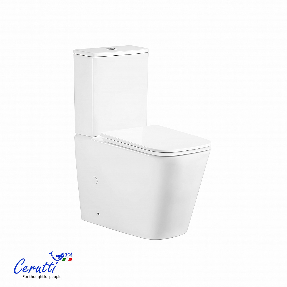 Унитаз напольный Ceruttispa МАНЛИО (MANLIO) Tornado CT10618 безободковый (630х350х805)
