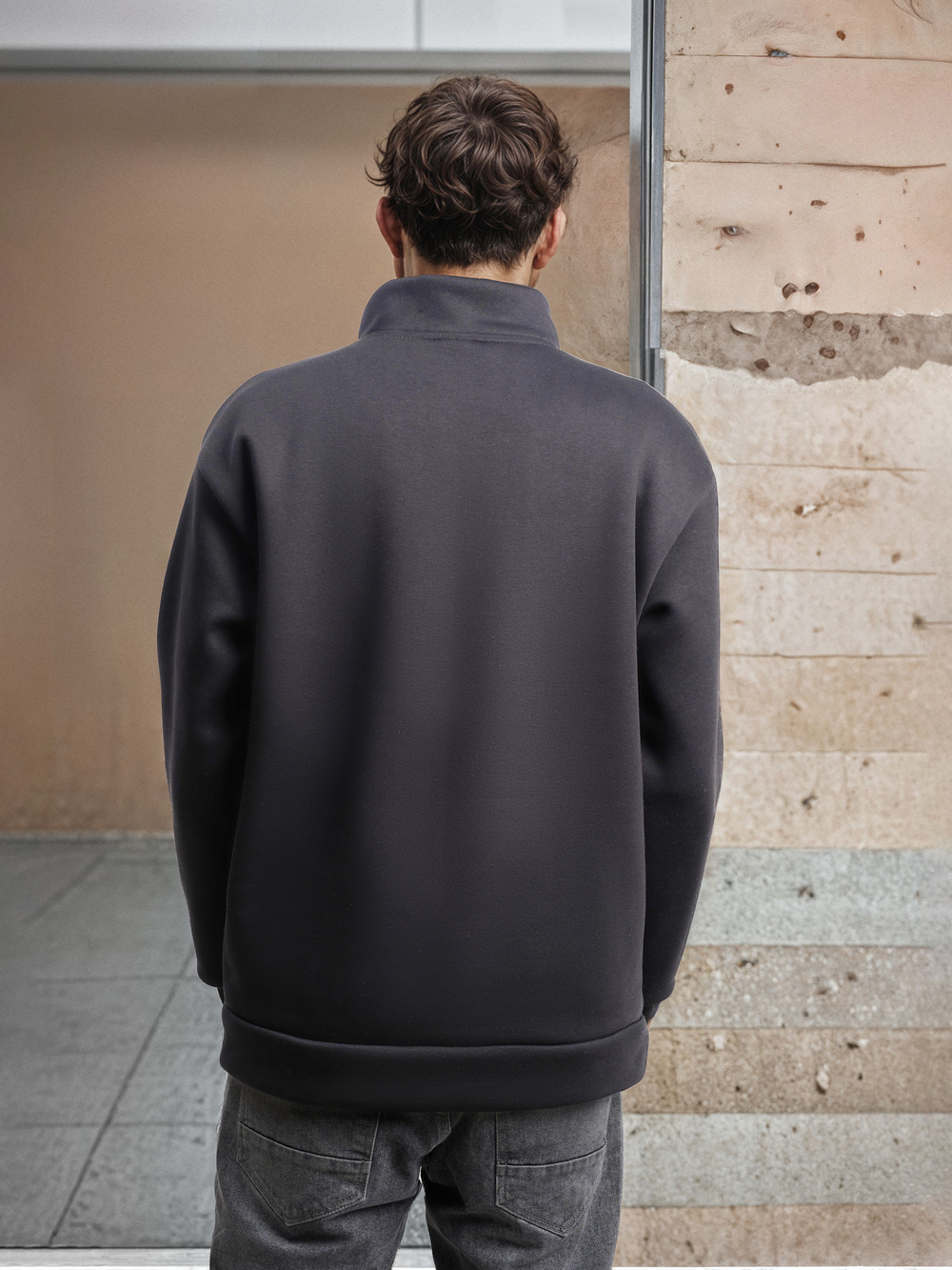 Толстовка мужская с зип-воротником "Samara" серый