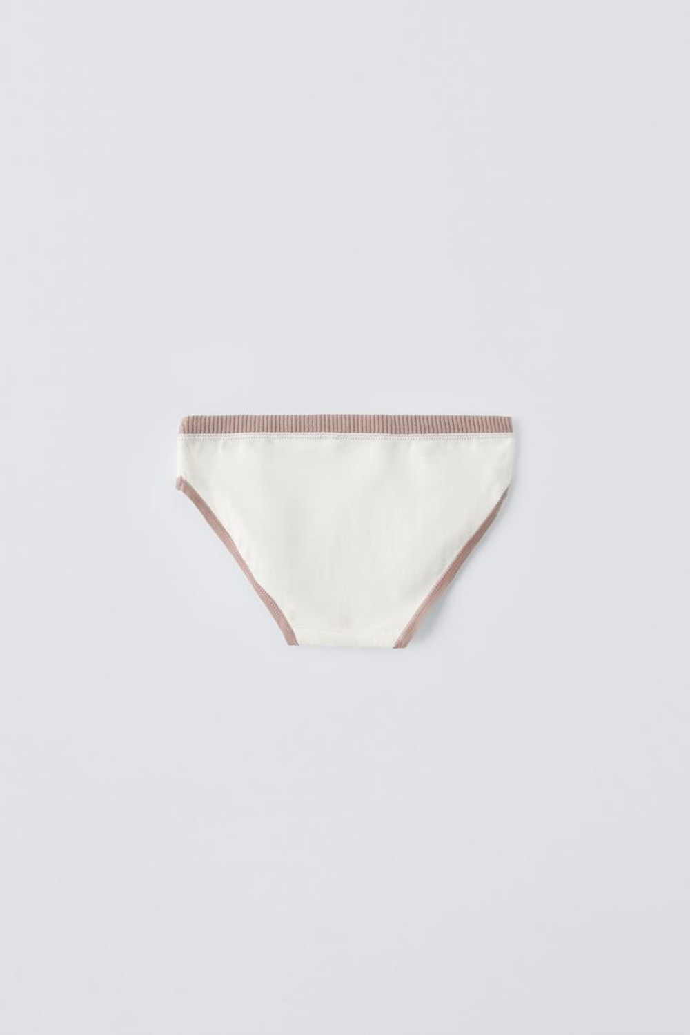 ZARA НАБОР ИЗ 6 ТРУСОВ В РУБЧИК, ЭКРЮ