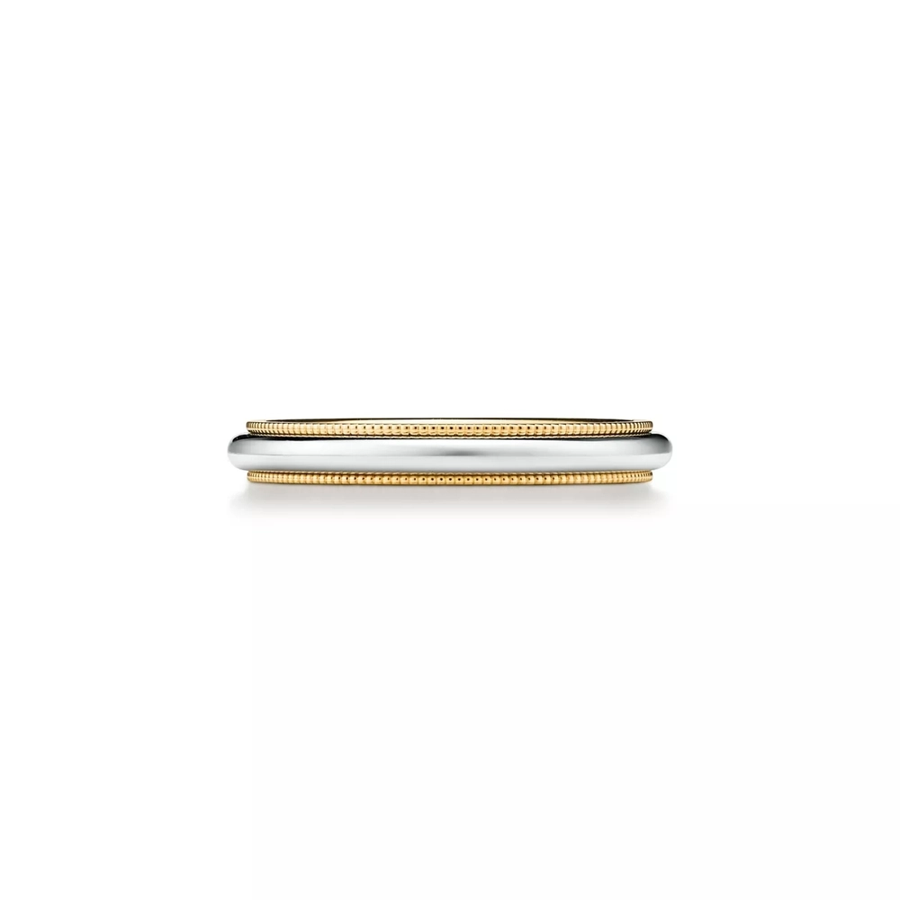 Кольцо из платины и жёлтого золота 18k,Tiffany 💠Together milgrain. В наличии