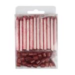 Свечи rose gold с блестками 24 шт с держателями 6 см