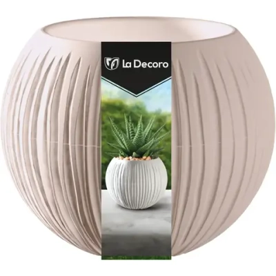Кашпо для цветов пластиковое 0,3л d-13,3см «Сфера Мини» Пудровый
