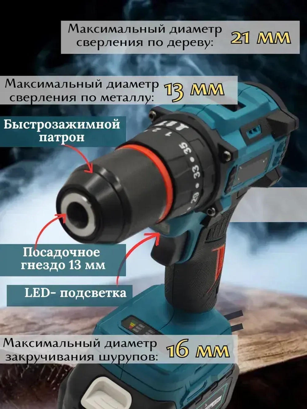 Набор электроинструмента 2 в 1, Шуруповерт аккумуляторный 36v 6Ah 2 АКБ, УШМ/Болгарка 36v 6Ah аккумуляторная 2 АКБ