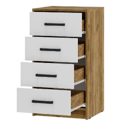 Комод высокий Мия КМ-02, крафт/белый