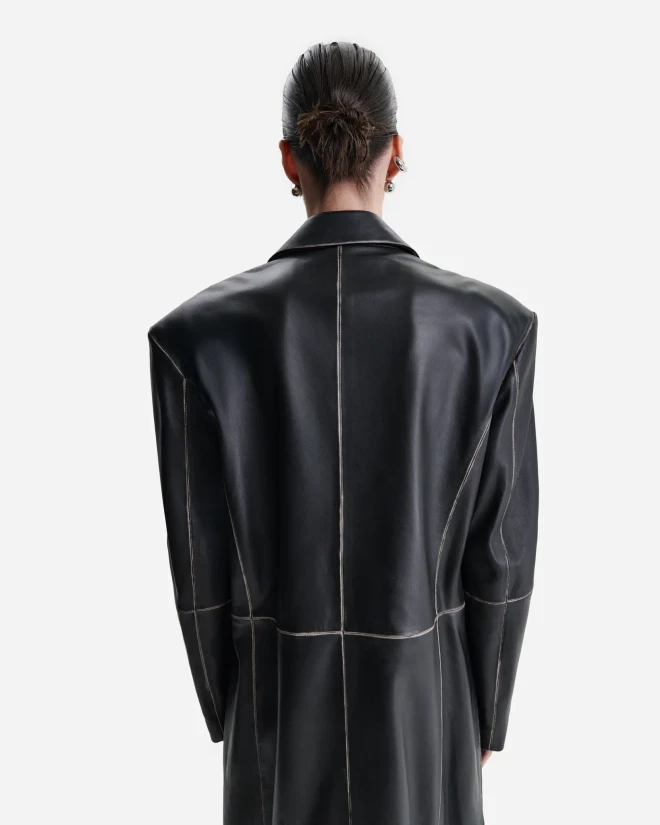 Пальто из кожи наппа