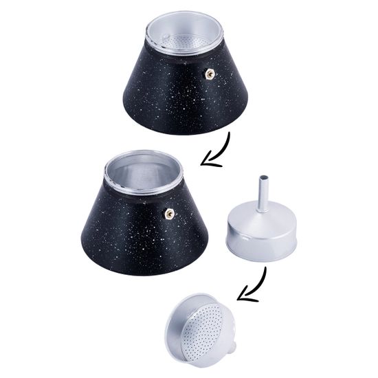 Кофеварка гейзерная 450 мл. Kamille КМ-2513MR (9 порций) из алюминия с индукционным дном