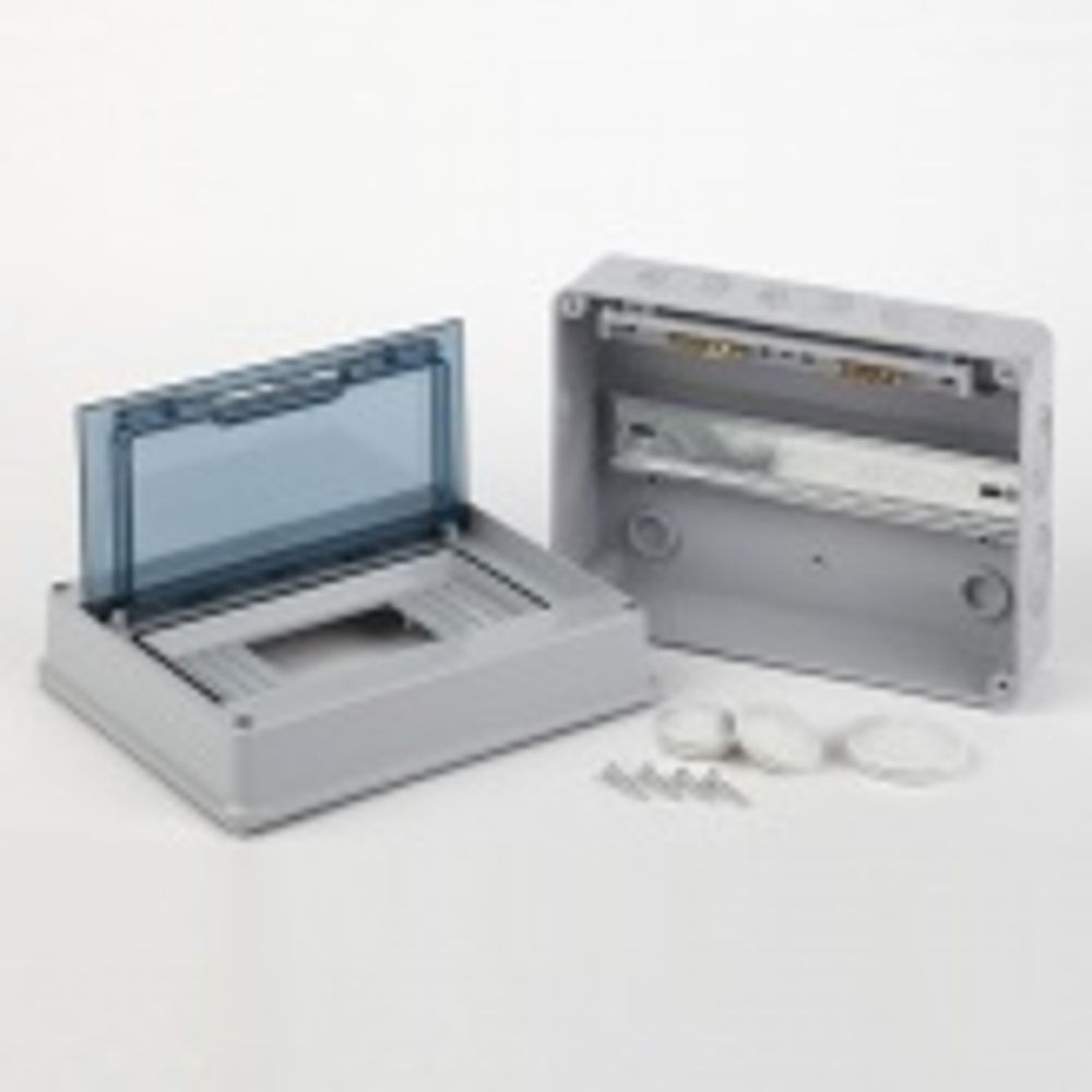 Щиток навесной влагозащищенный КМПн-8 на 8 модулей с прозрачной дверкой IP65 ЭРА Б0046405