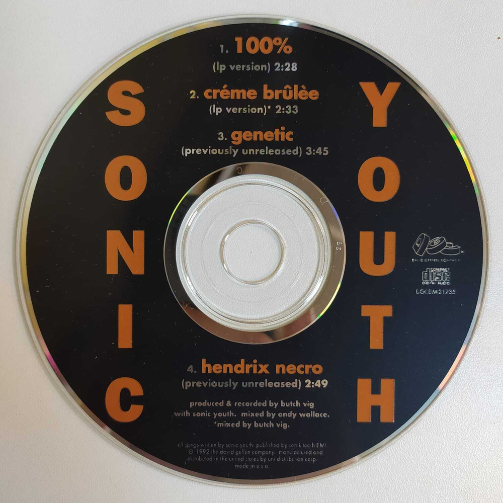 CD Sonic Youth - 100% (США 1992г.)