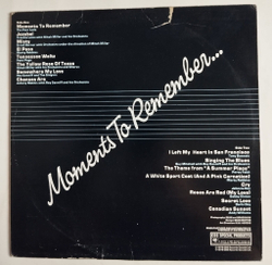 Винтажная виниловая пластинка LP Сборник Moments to Remember (Canada 1979) (Andy Williams, Doris Day, Tony Bennett)